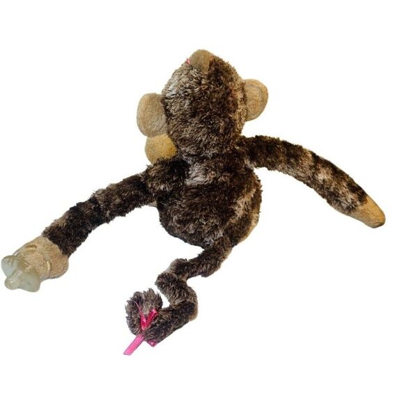 Aurora Plush Baby Monkey Stuffed Toy Pink Pacifier Binki 14”MISSING DIAPER BIB - Picture 5 of 6
